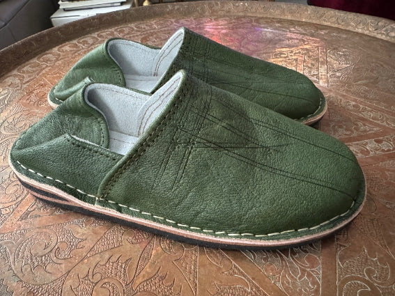 Babouches berbères pour homme en cuir, faites à la main au Maroc (Marrakech)