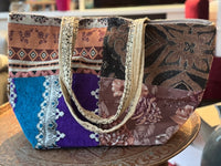 Très joli sac en patchwork de tissus, upcycling et création artisanale unique de Marrakech (Maroc), modèle A