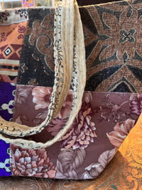 Très joli sac en patchwork de tissus, upcycling et création artisanale unique de Marrakech (Maroc), modèle A