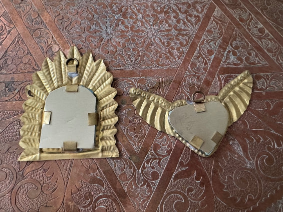 Lot de 2 miroirs en laiton, fabrication artisanale à Marrakech (lot n1)