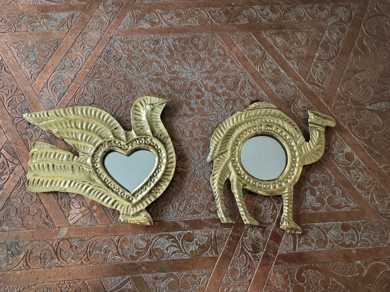 Lot de 2 miroirs en laiton, fabrication artisanale à Marrakech (lot n2)