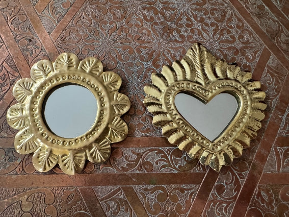 Lot de 2 miroirs en laiton, fabrication artisanale à Marrakech (lot n4)